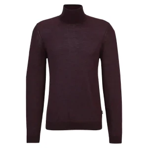 Hugo Boss Musso Men's Long Sleeve Roll Neck Jumper Burgundy Small