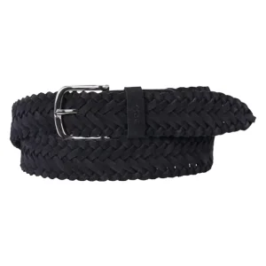 Hugo Boss Men's Woven Leather Belt Sash Dark Blue