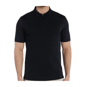 Hugo Boss Paras 365 Men's Zip Up Polo Shirt Dark Blue