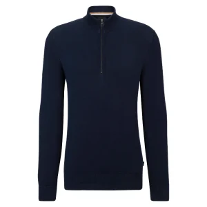 Hugo Boss Tenore 19 Men's Slim Fit Quarter Zip Jumper Dark Blue