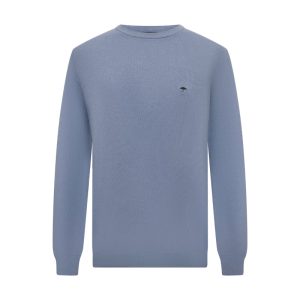 Fynch Hatton Textilien Mens Knit Jumper Crystal Blue