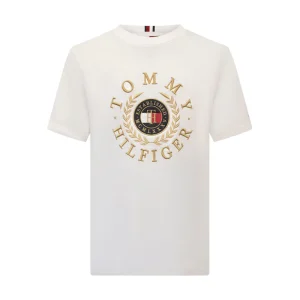 Tommy Hilfiger Men's Icon Roundle Graphic Logo T-Shirt White
