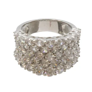 Adrian Buckley Pave Collection Silver Crystal Ring CRZ396S (S)