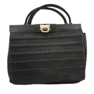 Fiorelli Flossy Black Weave Grab HandBag