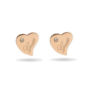 Guess Queen Of Heart Rose Gold Earrings