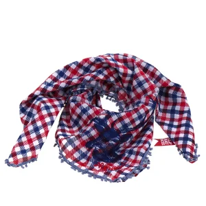 Hirschlivichy Cotton Red & Blue Checked Scarf by Alprausch