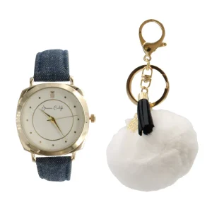 Jessica Carlyle Blue & Gold Girls Watch & Keyring (Blemished Box)