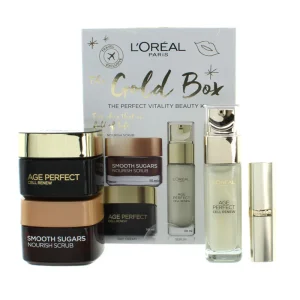 L'Oreal Age Perfect Day Cream 50ml Serum 30ml Scrub Skincare Set (Blemished Box)