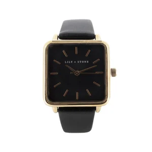 Lily & Stone Rose Gold & Black Ladies Watch