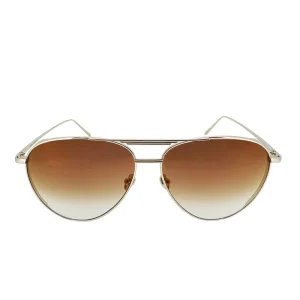 Linda Farrow Carter Aviator Unisex Brown Sunglasses 6269