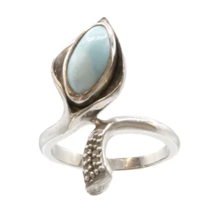 Marahlago Calla Larimar Stone Sterling Silver Ring Size 7