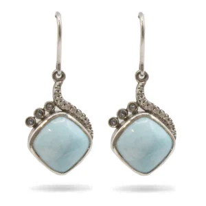 Marahlago Drop Larimar Stone Sterling Silver Earrings