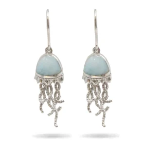 Marahlago Jellyfish Larimar Stone Sterling Silver Earrings
