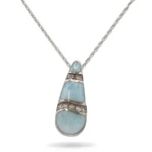 Marahlago Marina Larimar Stone Topaz Sterling Silver Necklace