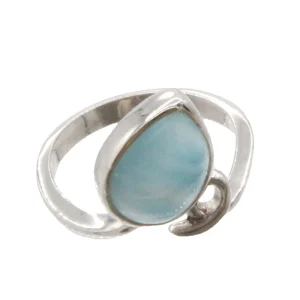 Marahlago Muse Larimar Stone Sterling Silver Ring Size 7