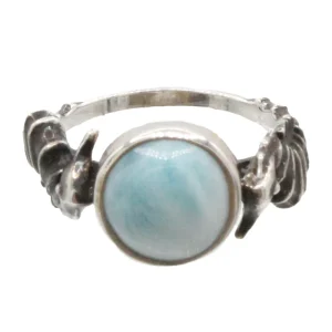 Marahlago Seahorse Larimar Stone Sterling Silver Ring Size 7