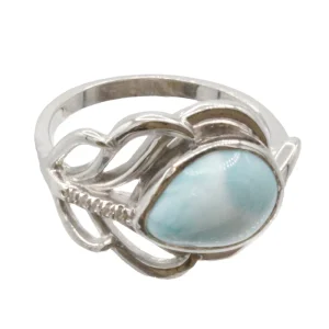 Marahlago Willow Larimar Stone Sterling Silver Ring Silver Size 8
