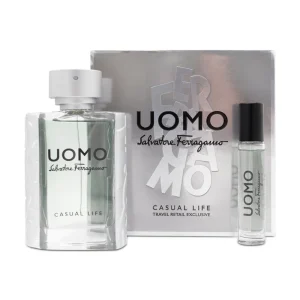 Salvatore Ferragamo Uomo Casual Life 100ml Eau De Toilette Gift Set (Blemished Box)