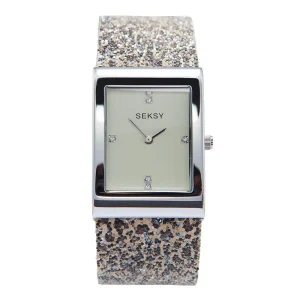 Sekonda Seksy Champagne Dial Glitter Leopard Ladies Bracelet Watch 2851