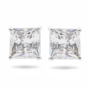 Swarovski Attract Square Crystal Silver Earrings