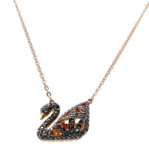 Swarovski Facet Swan Two-Tone Rose Gold Necklace