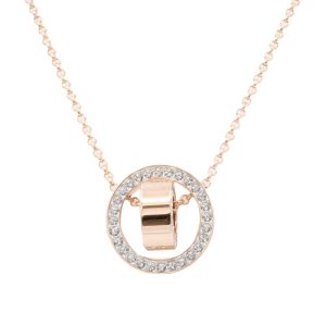 Swarovski Hollow Collection Rose Gold Circular Pendant Necklace