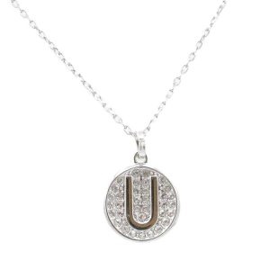 Swarovski Letter Collection Silver 'U' Necklace
