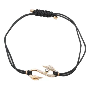 Swarovski Power Collection Black Cord Swan Bracelet
