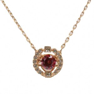 Swarovski Sparkling Dance Collection Rose Gold Red Necklace