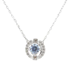 Swarovski Sparkling Dance Collection Silver & Blue Necklace