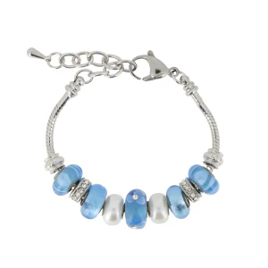 Lovita Charm Bracelet Sky Blue Flower