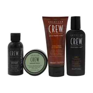 American Crew Shampoo Shaving Cream Face Cream Hair Gel Set (Blemished Box)