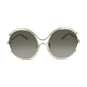 Chloe Khaki Gold Round Sunglasses CE122S 750