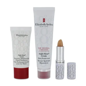 Elizabeth Arden Eight Hour The Super Eight Gift Set Skin Protectant Balm 50ml Intensive Moisturizing Hand Treatment 30ml & Lip Protectant Stick 3.g(Blemished Box)