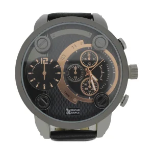 American Exchange Black and Bronze Mens Watch With Bracelets 6471