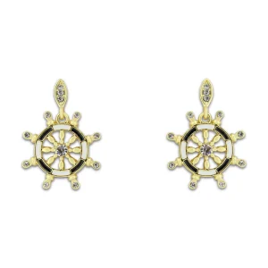 Khloelle Gold Wheel Earrings LC0070802