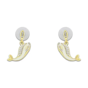 Khloelle Silver And Gold Whale Earrings LC0070840