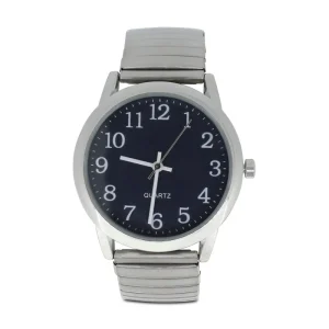 Marbella & Ashford Men's Silver Black Dial Quartz Watch TW23005D