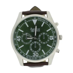 American Exchange Men's Silver And Green Watch With Bracelets 5181