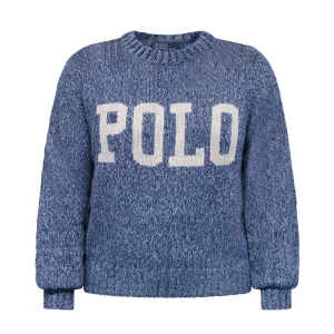Ralph Lauren Polo Logo Cotton Jumper Denim Marl Women's