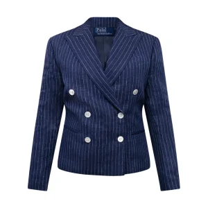 Ralph Lauren Polo Pinstripe Blazer Jacket Navy Women's