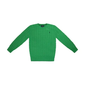 Ralph Lauren Polo Cable-Knit Cotton Boys Jumper Green