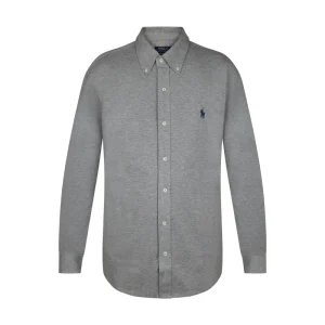 Ralph Lauren Polo Pique Oxford Shirt Grey Heather - Men's