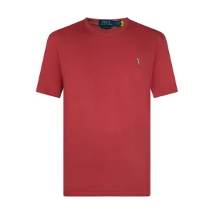 Ralph Lauren Polo Custom Slim Fit Short Sleeve Crew Neck T-Shirt Red Men's