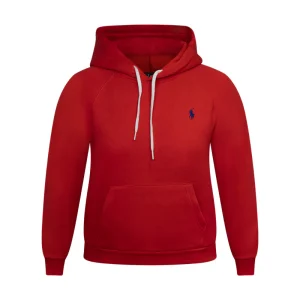 Ralph Lauren Shrunken Fit Fleece Hoodie Red Women's