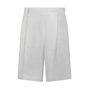 Ralph Lauren Polo Linen-Blend High-Waisted Shorts White Women's