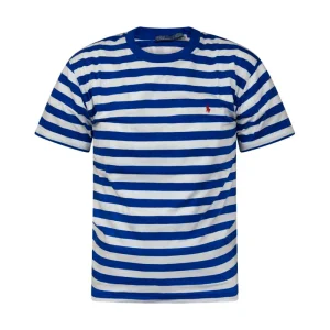 Ralph Lauren Polo Cotton Jersey Crewneck T-Shirt Blue & White Women's