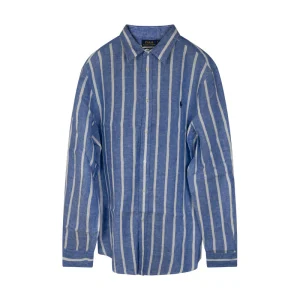 Ralph Lauren Polo Relaxed Fit Striped Linen Shirt Blue/White