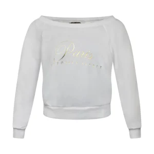 Victoria's Secret Off Shoulder 'Paris' White Sweatshirt Women's