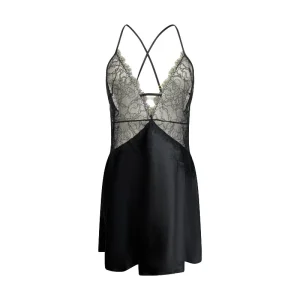 Victoria's Secret Lingerie Slip Dress - Black